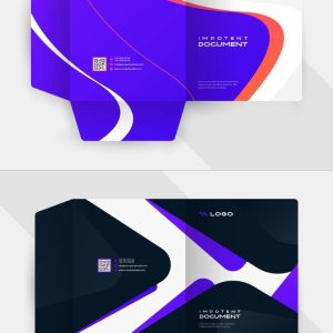 Presentation folder or pocket folder template bundle with document and paper file set Presentation folder or pocket folder template bundle with document and paper file set
